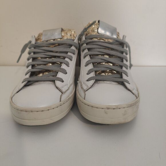 P448 John Sneaker Pearl + Gold Bubble Leopard Back Size EUR 37 (US-6.5/7) - Picture 4 of 13